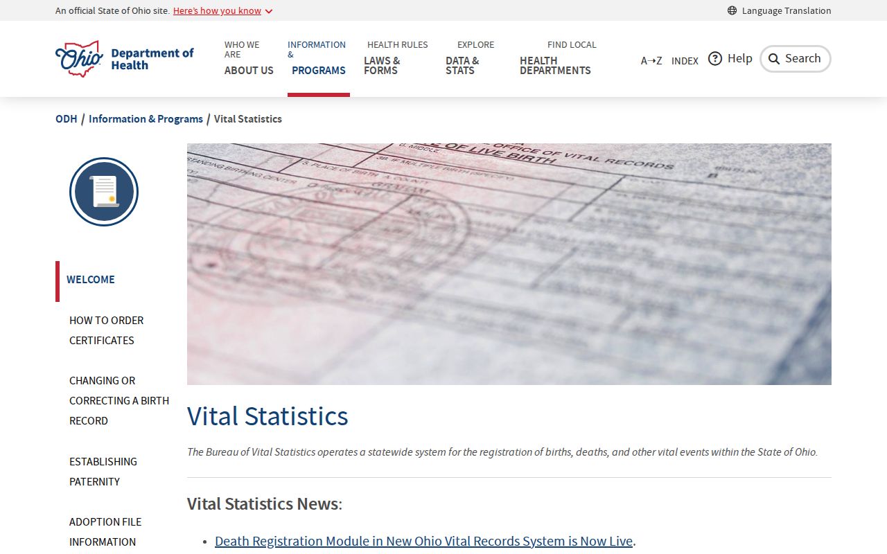 Rocky River residents directory image of Ohio Vital Statistics