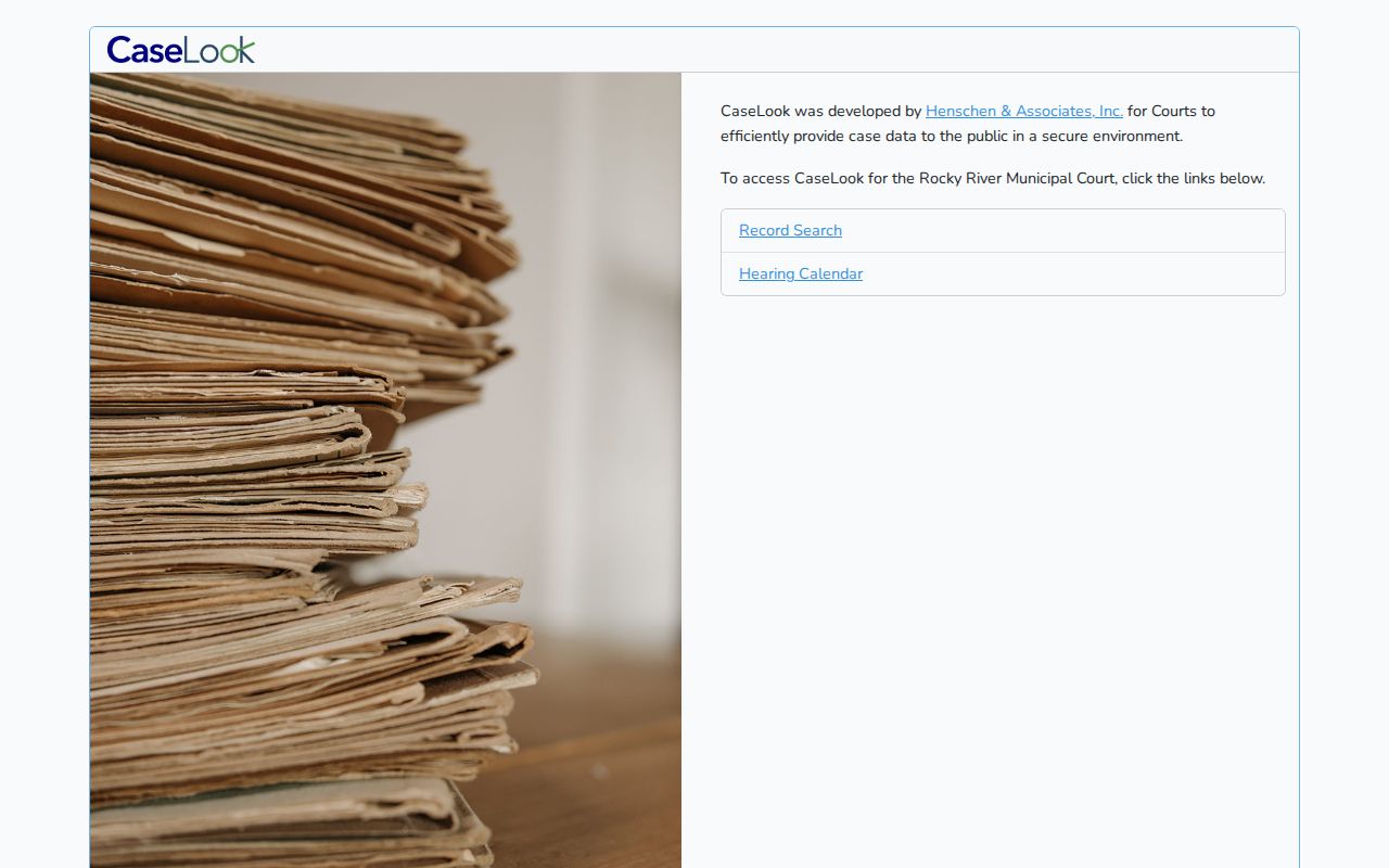 Rocky River residents directory image of Municipal Court CaseLook