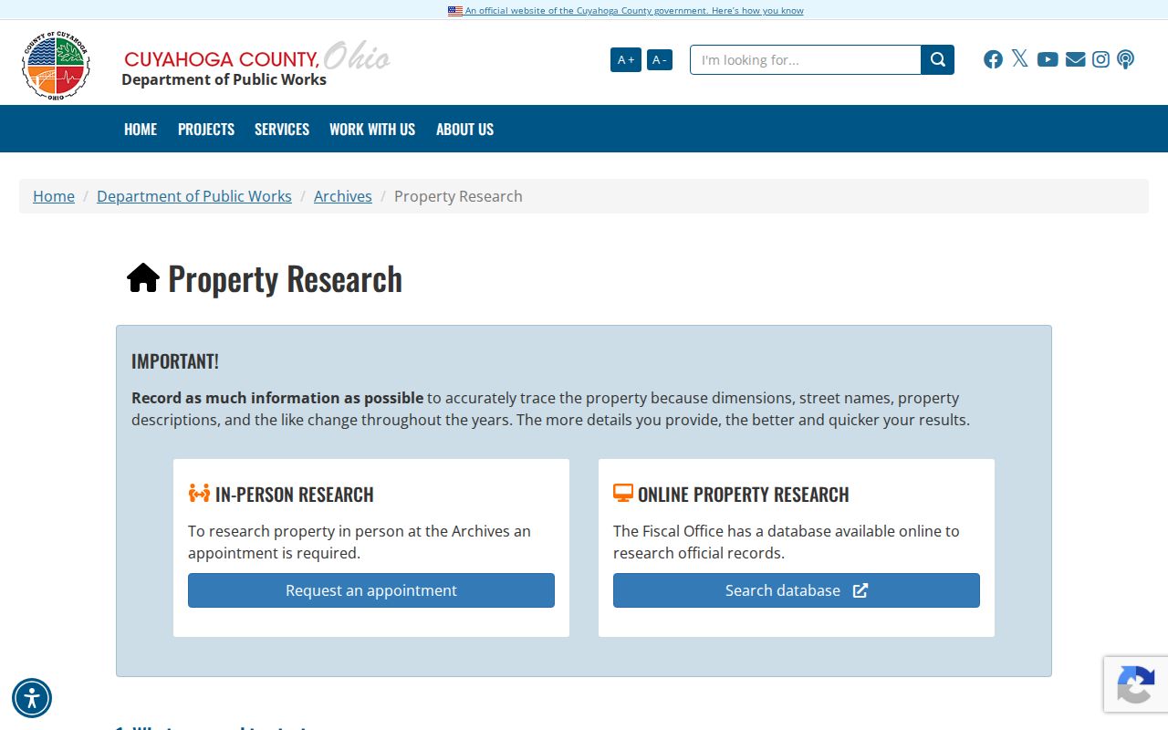 Rocky River previous residents County Archives property research