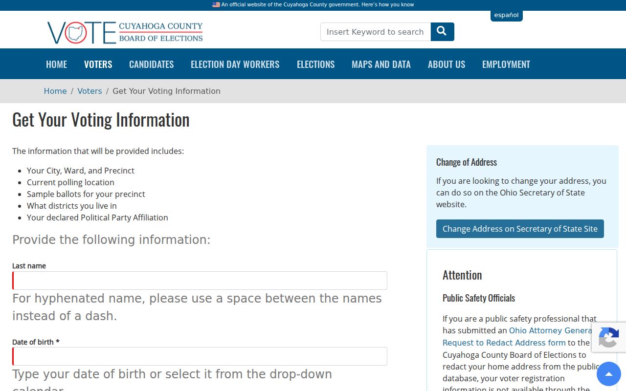 Rocky River resident lookup voter information for a name check